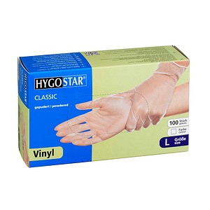 HYGOSTAR unisex Einmalhandschuhe CLASSIC transparent Größe L 100 St. von HYGOSTAR