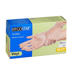 HYGOSTAR unisex Einmalhandschuhe CLASSIC transparent Größe M 100 St. von HYGOSTAR