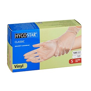 HYGOSTAR unisex Einmalhandschuhe CLASSIC transparent Größe S 100 St. von HYGOSTAR
