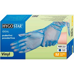 HYGOSTAR unisex Einmalhandschuhe IDEAL blau Größe L 100 St. von HYGOSTAR