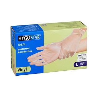 HYGOSTAR unisex Einmalhandschuhe IDEAL transparent Größe L 100 St. von HYGOSTAR