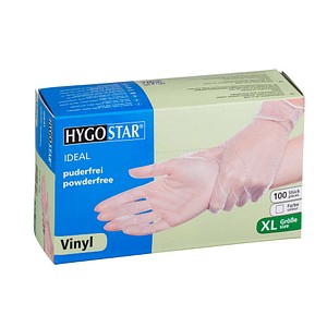 HYGOSTAR unisex Einmalhandschuhe IDEAL transparent Größe XL 100 St. von HYGOSTAR