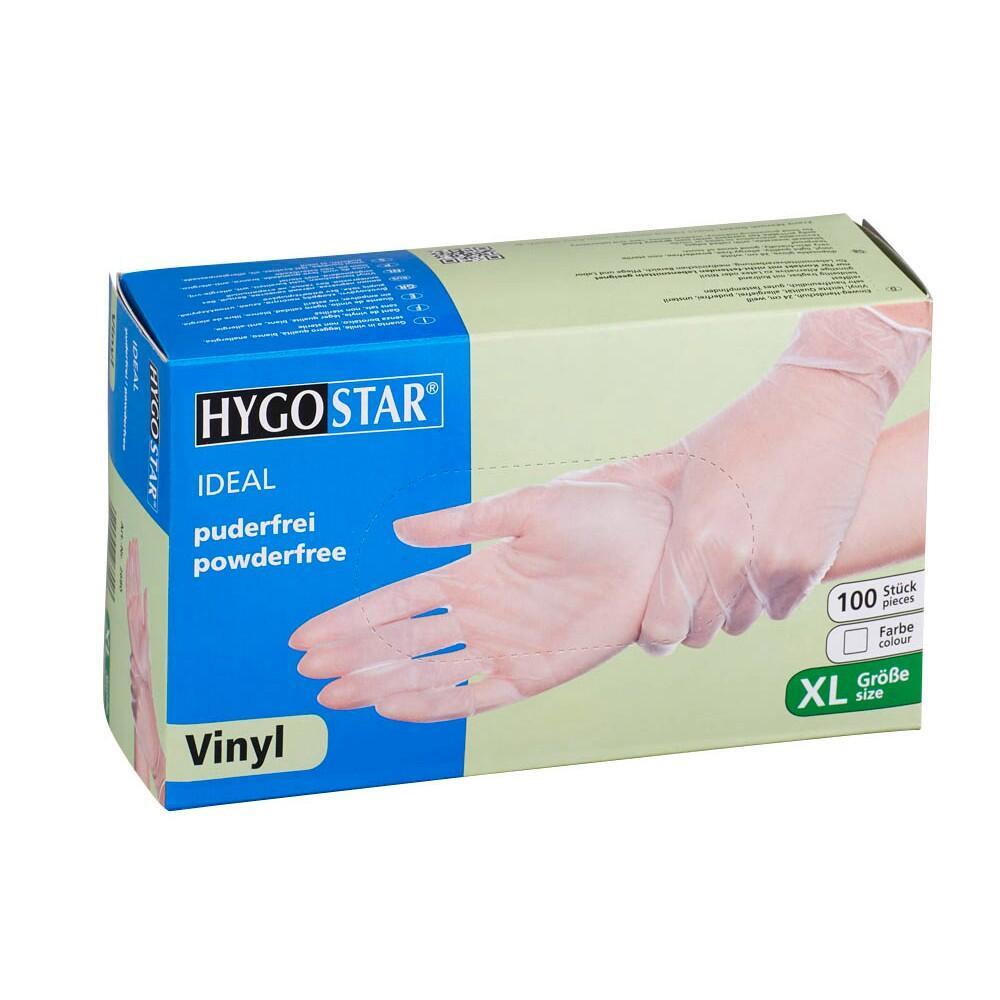 HYGOSTAR unisex Einmalhandschuhe IDEAL transparent Größe XL - 100 Stück von HYGOSTAR