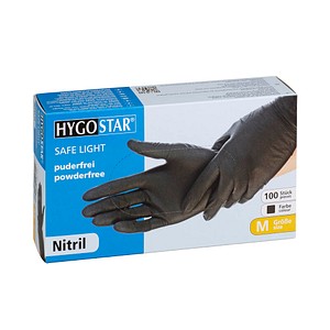 HYGOSTAR unisex Einmalhandschuhe SAFE LIGHT schwarz Größe M 100 St. von HYGOSTAR