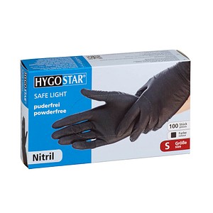 HYGOSTAR unisex Einmalhandschuhe SAFE LIGHT schwarz Größe S 100 St. von HYGOSTAR