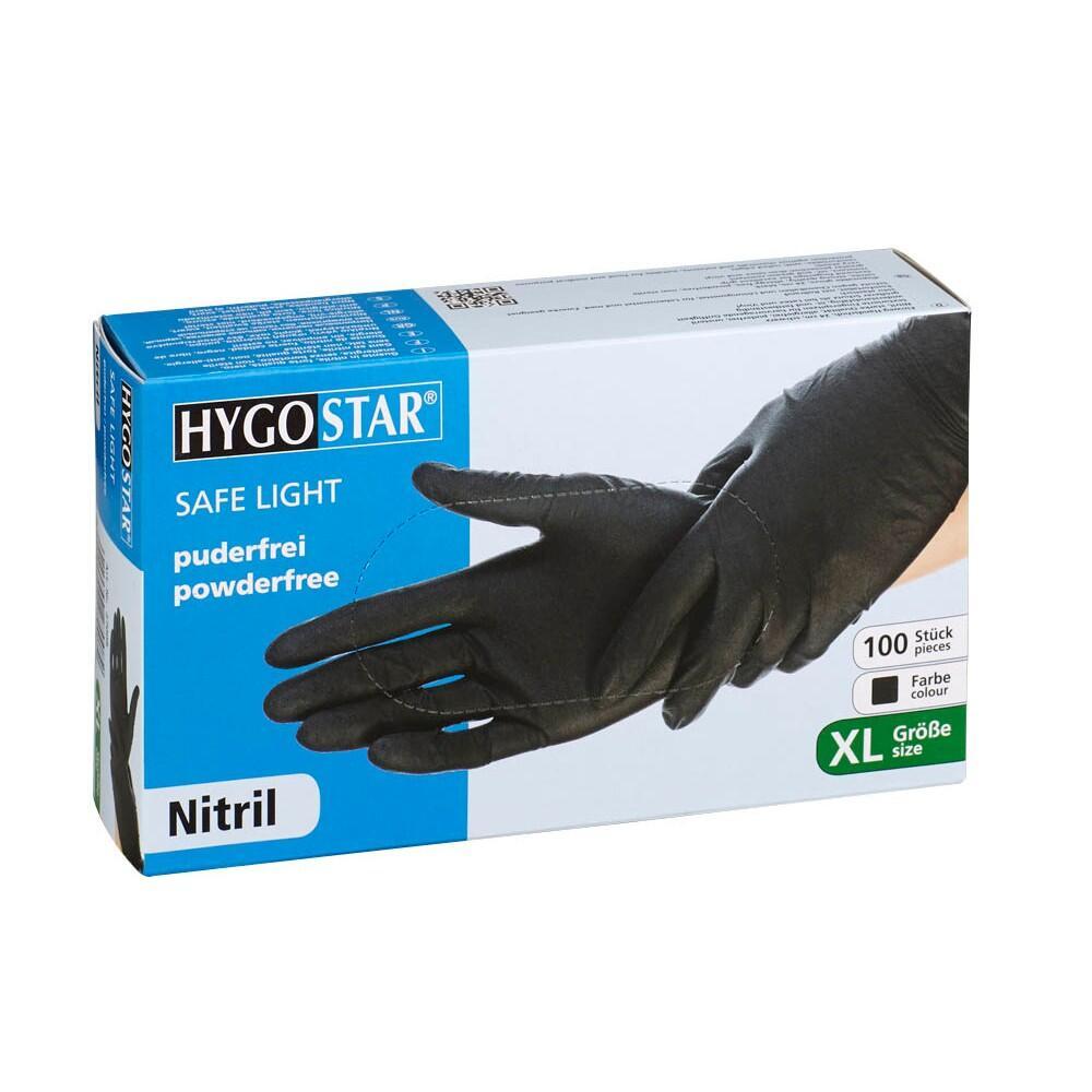HYGOSTAR unisex Einmalhandschuhe SAFE LIGHT schwarz Größe XL - 100 St. von HYGOSTAR