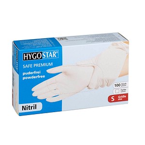 HYGOSTAR unisex Einmalhandschuhe SAFE PREMIUM weiß Größe S 100 St. von HYGOSTAR