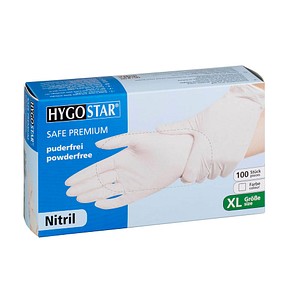 HYGOSTAR unisex Einmalhandschuhe SAFE PREMIUM weiß Größe XL 100 St. von HYGOSTAR