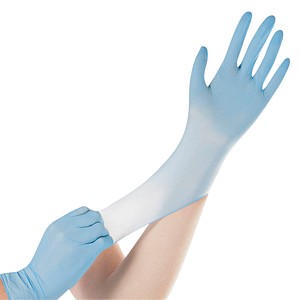 HYGOSTAR unisex Einmalhandschuhe SAFE SUPER STRETCH blau Größe M 100 St. von HYGOSTAR