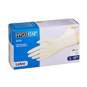 HYGOSTAR unisex Einmalhandschuhe SKIN weiß Größe L 100 St. von HYGOSTAR