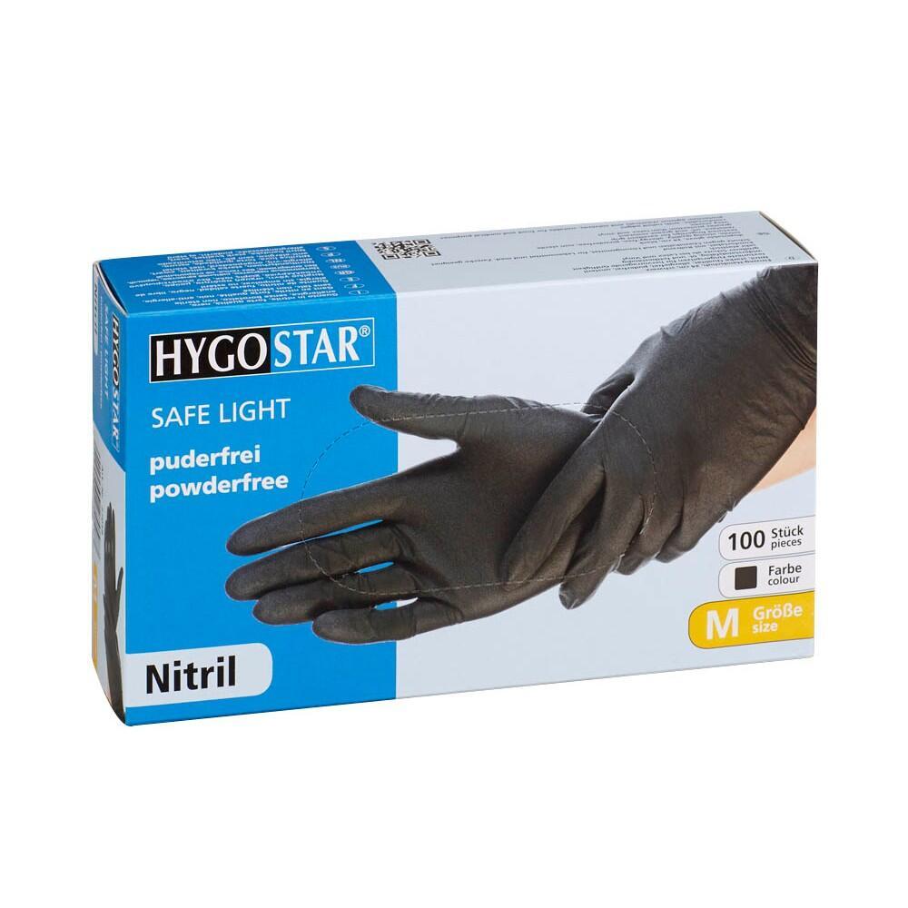 Hygostar Safe Light Einmalhandschuhe schwarz - Größe M von HYGOSTAR
