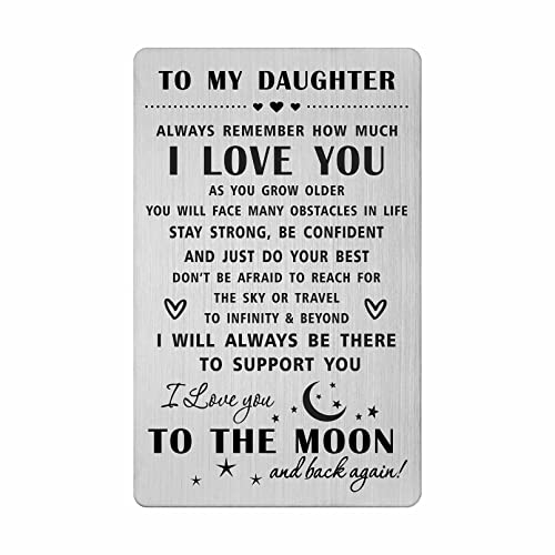 HYHYDHP To My Daughter Gifts Wallet Card, Daughter Gifts from Mum Dad, I Love You Daughter Cards, Daughter Christmas Ideas von HYHYDHP