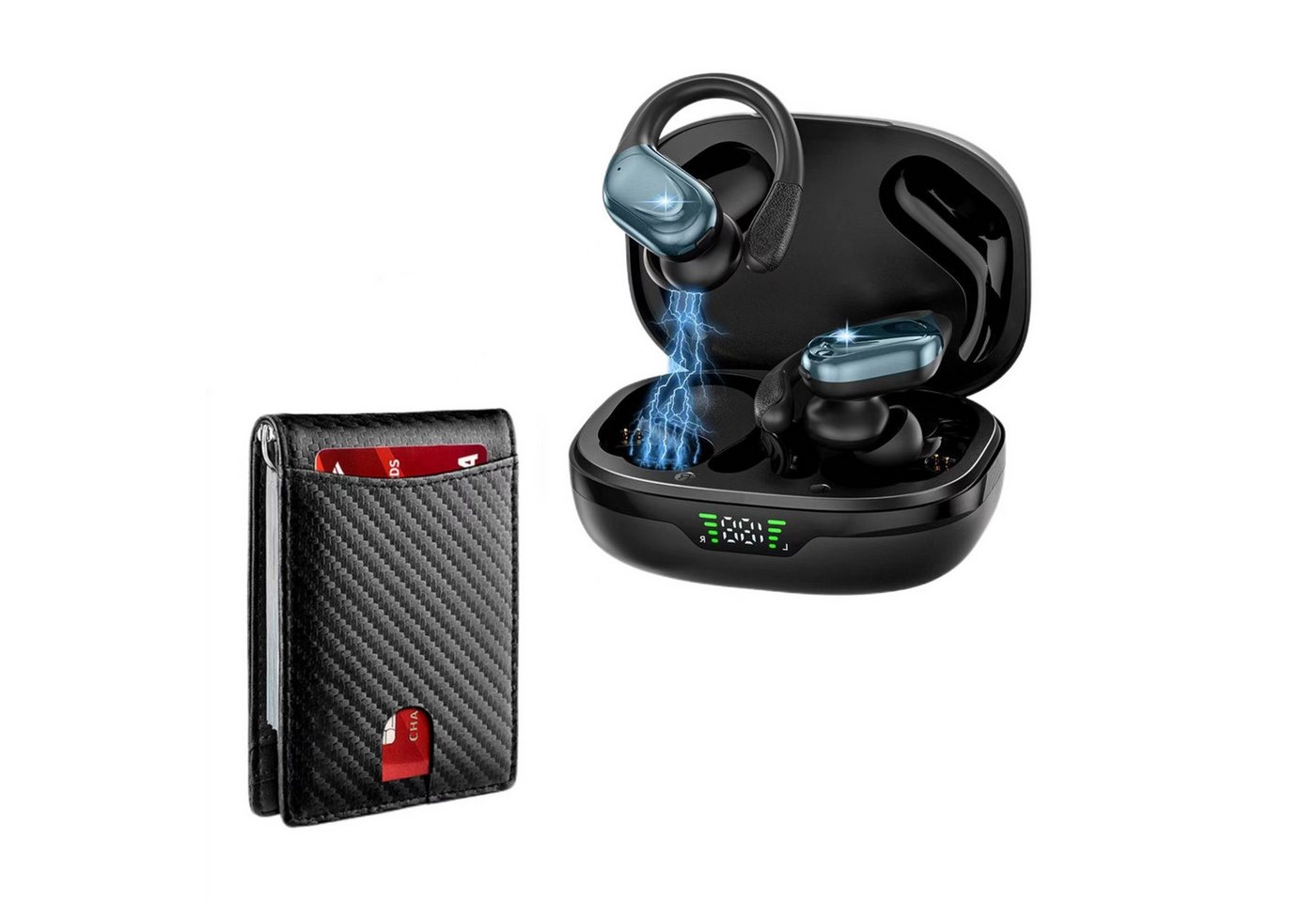 HYIEAR Ohrhörer,Kopfhörer,Bluetooth kopfhörer,Sport Kopfhörer,Kartenetui wireless In-Ear-Kopfhörer (Bluetooth, lange Akkulaufzeit, Tastensteuerung und Kompatibilität, IPX5 Wasserdicht) von HYIEAR