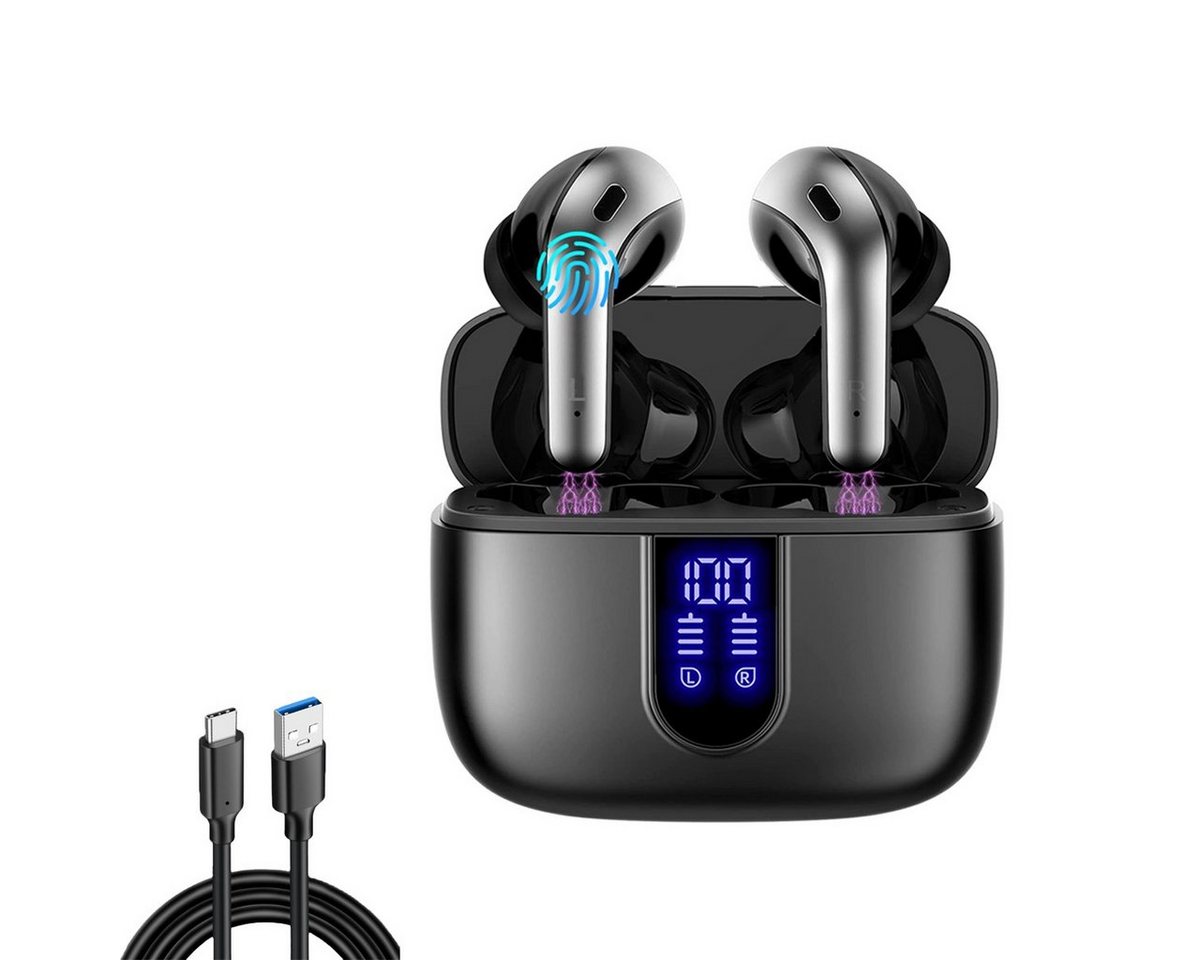 HYIEAR Bluetooth-Ohrhörer 5.3, 48 Stunden Akkulaufzeit, 1 Stunde Ladezeit In-Ear-Kopfhörer (Voice Assistant, Bluetooth, Stereo USB-C) von HYIEAR