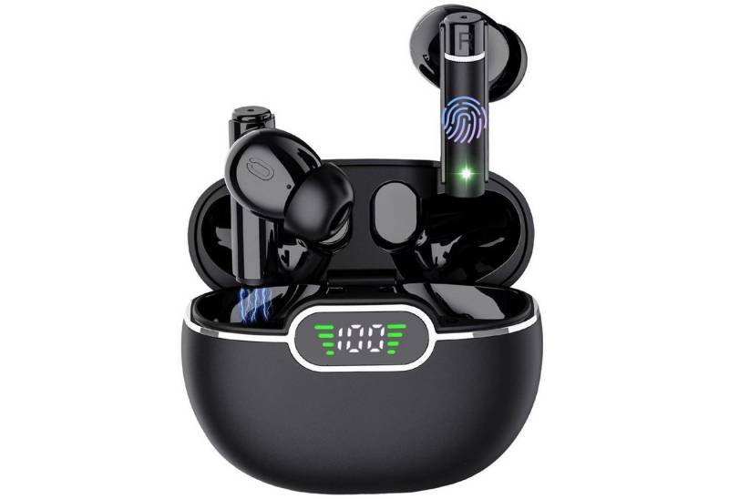 HYIEAR Bluetooth Kopfhörer Sport,36 Stunden Kopfhörer Kabellos Bluetooth 5.3 wireless In-Ear-Kopfhörer (Voice Assistant, Bluetooth, 4 ENC Klarer Mic/ IPX5 wasserdichte/Ohrhörer mit Ohrhaken/LED-Anzeige) von HYIEAR