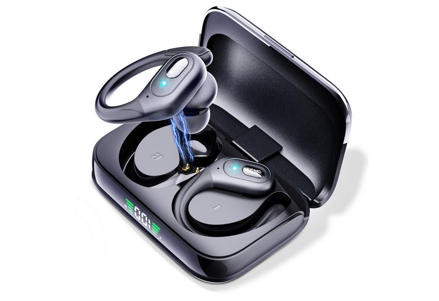 HYIEAR Kopfhörer Bluetooth 5.3, mit Ohrbügeln,IPX5,für Android/iOS In-Ear-Kopfhörer (Siri, Bluetooth, Regen- und schmutzabweisend. Smart Touch, geringer Stromverbrauch) von HYIEAR