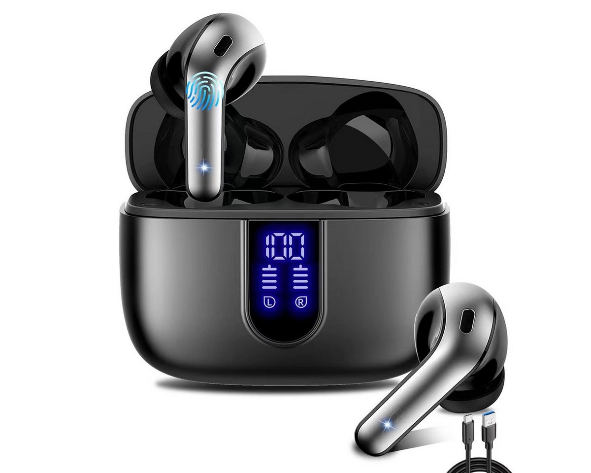 HYIEAR Kopfhörer kabellos Bluetooth5.3,IPX5 wasserdicht,für Android/iOS,Lied wireless In-Ear-Kopfhörer (Voice Assistant, Bluetooth, Stereo USB-C) von HYIEAR