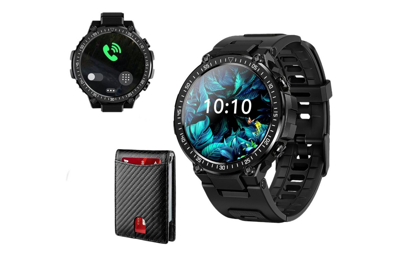 HYIEAR Smartwatch,Fitness armband,Smartwatch herren,Herrenbrieftasche,Watch Smartwatch, 2-tlg., Wird mit USB-Ladekabel geliefert., Sportarmbänder, Fitnessuhren, Gesundheitsfunktionen von HYIEAR