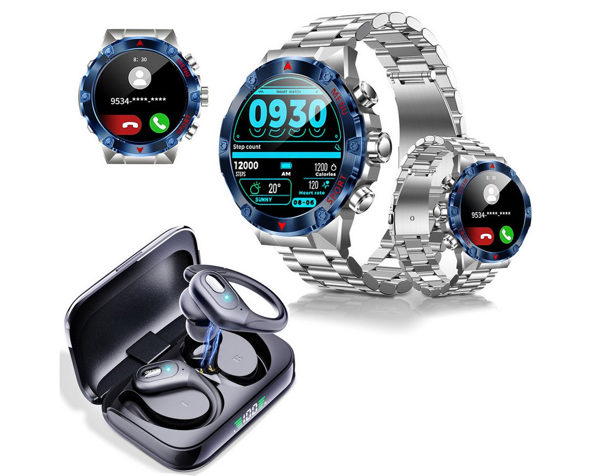 HYIEAR Smartwatch Damen Herren, Fitness Uhr mit Anruffunktion Smartwatch Smartwatch, Wird mit USB-Ladekabel geliefert., Bluetooth 5.3 Sportuhr, IP67 wasserdicht, für Android und iOS von HYIEAR