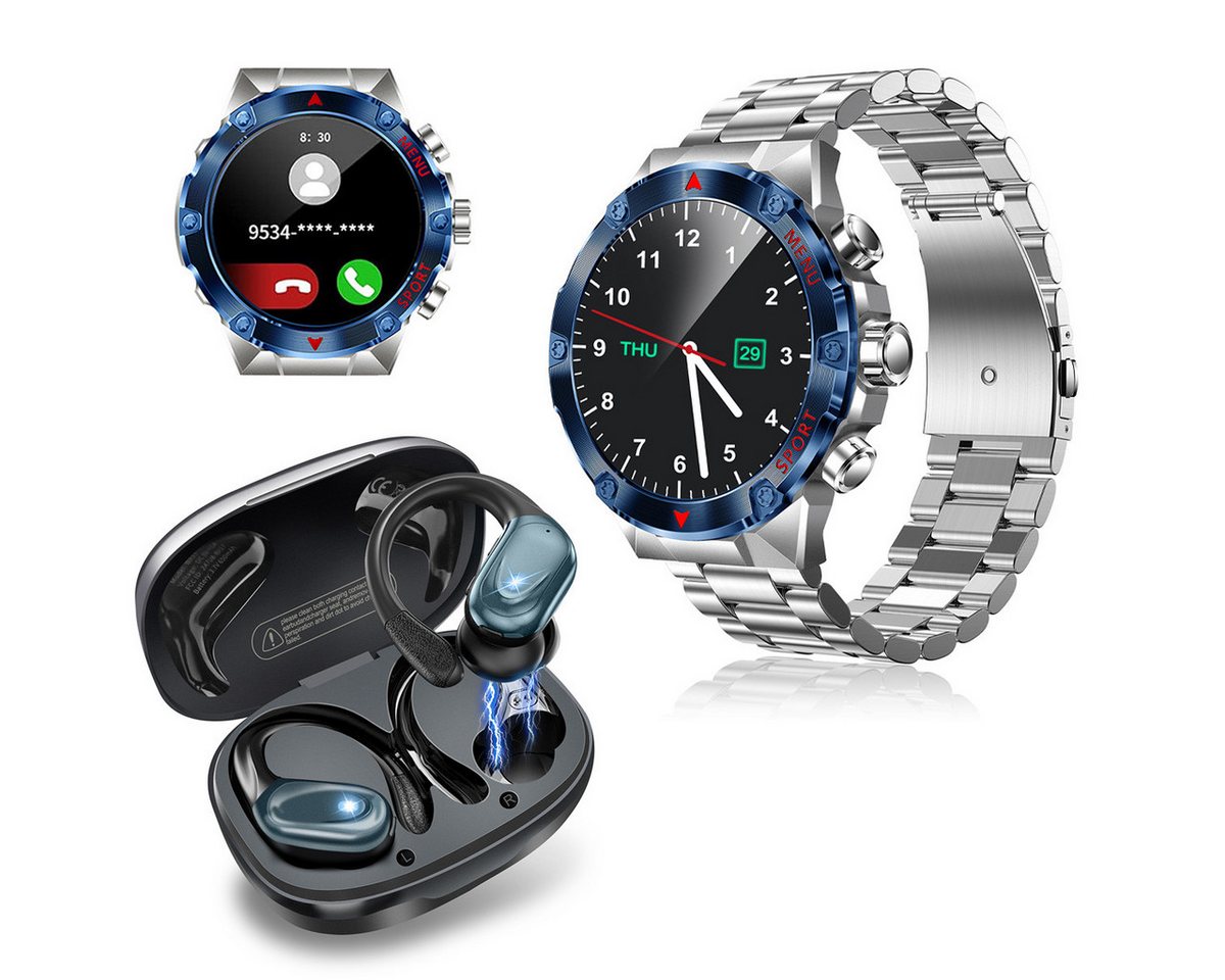 HYIEAR Smartwatch Damen Herren, IP67 wasserdicht, Kabelloses Bluetooth 5.3 Smartwatch, Wird mit USB-Ladekabel geliefert., Touch Control, Voice Assistant, individuelle Zifferblätter von HYIEAR