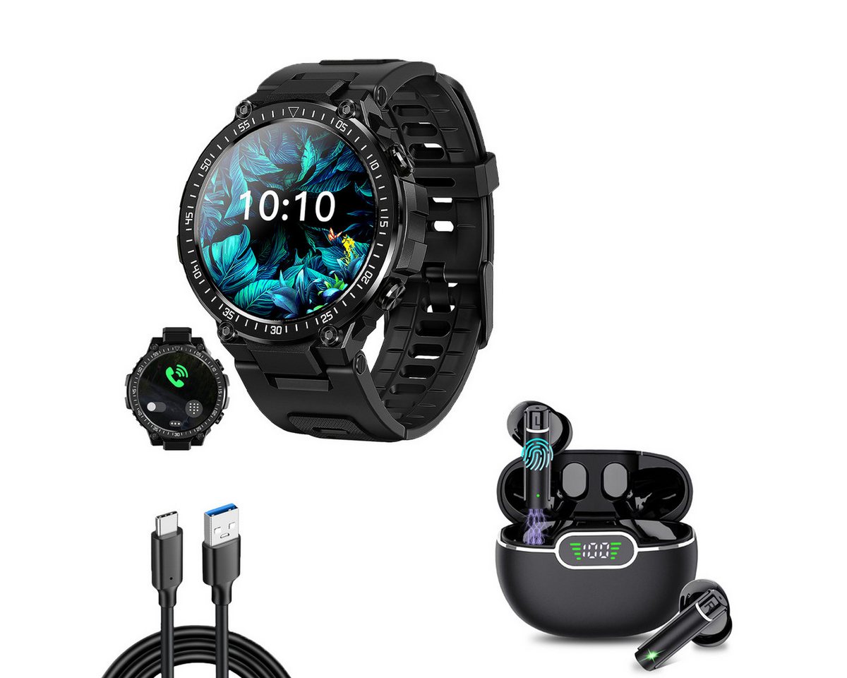 HYIEAR Smartwatch für Damen und Herren, 1,39 Zoll, Sport-Kopfhörer 5,3 Smartwatch von HYIEAR