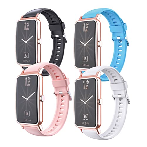4 Stück Armband Kompatible für Huawei Watch Fit Mini Armband, Huawei Watch Fit Mini Weiche Silikon Armbänder Sport Ersatzband für Huawei Watch Fit Mini Armband (4 PCS-D) von HYKEJI