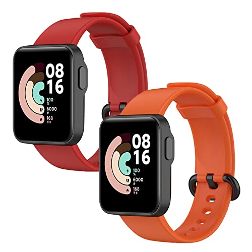 HYKEJI 2 Stück Armband Kompatible für Xiaomi Mi Watch Lite/Redmi Watch, Weiche Silikon Armbänder Sport Ersatzband für Xiaomi Mi Watch Lite/Redmi Watch (2PCS-D) von HYKEJI