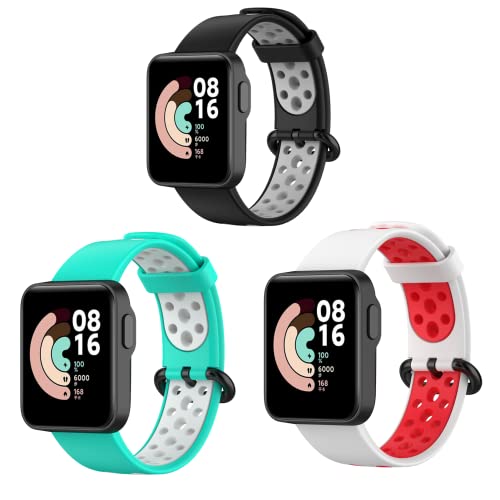 HYKEJI 3 Stück Sport Armband Kompatibel mit Xiaomi Mi Watch Lite/Redmi Watch, Atmungsaktives Weiches Silikon Ersatz Armband für Xiaomi Mi Watch Lite/Redmi Watch (3 PCS-H) von HYKEJI
