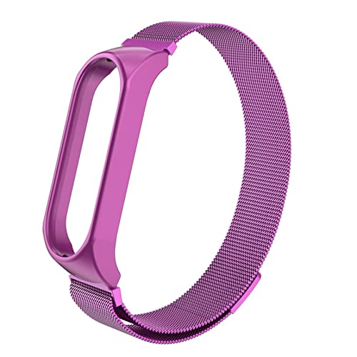 HYKEJI Armband Kompatibel mit Xiaomi Mi Band 6 / 5 Armband, Metal Mesh Edelstahl Damen Herren Magnet für (J) von HYKEJI