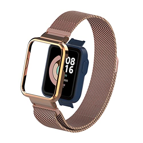 HYKEJI Armband Kompatibel mit Xiaomi Mi Watch Lite Armband, Xiaomi Mi Watch Lite/Redmi Watch Armband Metal Mesh Edelstahl Damen Herren Armband mit Magnet für Xiaomi Mi Watch Lite/Redmi Watch (D) von HYKEJI