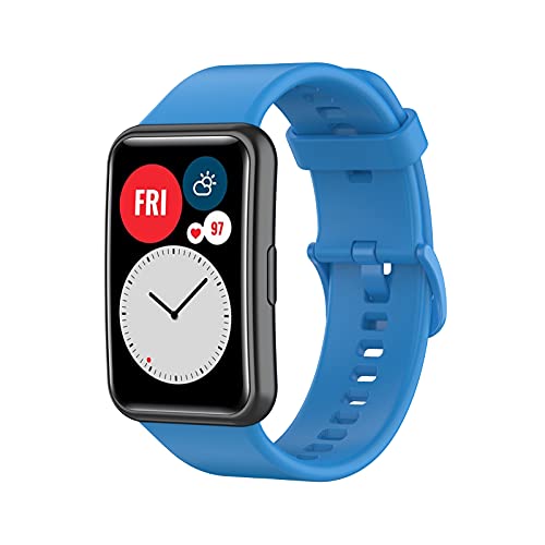 HYKEJI Armband Kompatible für Huawei Watch Fit, Huawei Watch Fit Weiche Silikon Armbänder Sport Ersatzband für Huawei Watch Fit (O) von HYKEJI