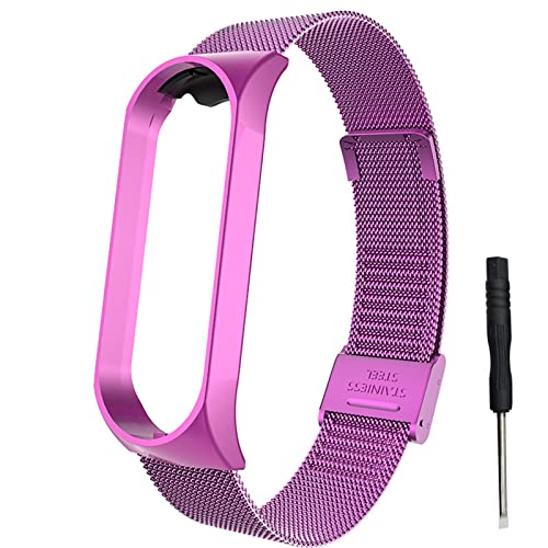 HYKEJI Ersatzarmband Kompatibel mit Xiaomi Mi Band 6 / Mi Band 5 Armband für Damen/Herren, Ersatz Edelstahl Metall Armband für Xiaomi Mi Band 6 / Mi Band 5 (E) von HYKEJI