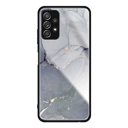 HYKEJI Hülle für Samsung Galaxy A32 4G Hülle, Handyhülle Samsung Galaxy A32 4G Marmor Gehärtetes Glas UltraDünn Hard Back mit Weichem TPU Farbverlaufs Handyhülle kompatibel mit Samsung A32 4G (G) von HYKEJI