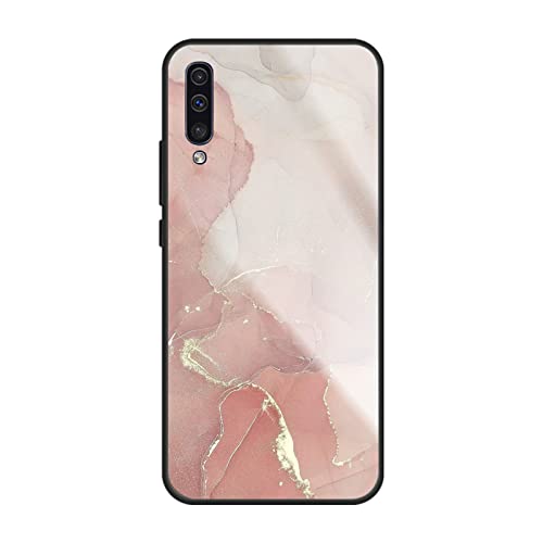 HYKEJI Hülle für Samsung Galaxy A50 Hülle, Handyhülle Samsung Galaxy A50 Marmor Gehärtetes Glas UltraDünn Hard Back mit Weichem TPU Farbverlaufs Handyhülle kompatibel mit Samsung A50 (16) von HYKEJI