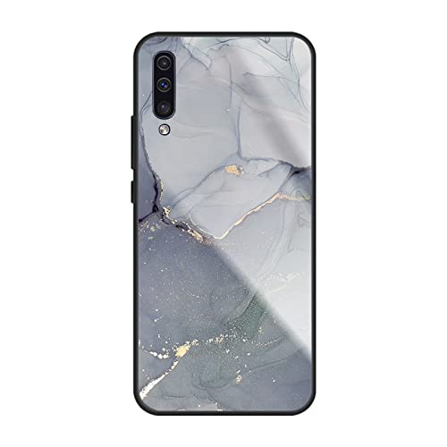 HYKEJI Hülle für Samsung Galaxy A50 Hülle, Handyhülle Samsung Galaxy A50 Marmor Gehärtetes Glas UltraDünn Hard Back mit Weichem TPU Farbverlaufs Handyhülle kompatibel mit Samsung A50 (17) von HYKEJI