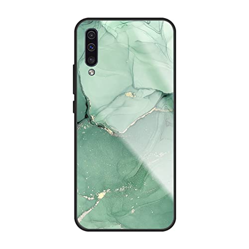 HYKEJI Hülle für Samsung Galaxy A70 Hülle, Handyhülle Samsung Galaxy A70 Marmor Gehärtetes Glas UltraDünn Hard Back mit Weichem TPU Farbverlaufs Handyhülle kompatibel mit Samsung Galaxy A70 (13) von HYKEJI