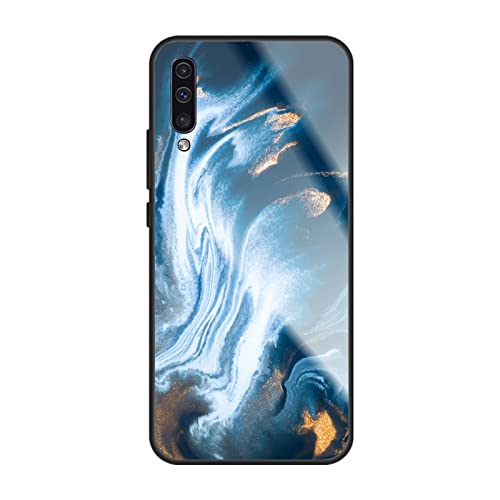 HYKEJI Hülle für Samsung Galaxy A70 Hülle, Handyhülle Samsung Galaxy A70 Marmor Gehärtetes Glas UltraDünn Hard Back mit Weichem TPU Farbverlaufs Handyhülle kompatibel mit Samsung Galaxy A70 (6) von HYKEJI