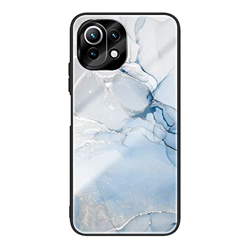 HYKEJI Hülle für Xiaomi Mi 11 Lite 5G Hülle, Handyhülle Xiaomi Mi 11 Lite 5G Marmor Gehärtetes Glas UltraDünn Hard Back mit Weichem TPU Farbverlaufs Handyhülle kompatibel mit Mi 11 Lite 5G (K) von HYKEJI