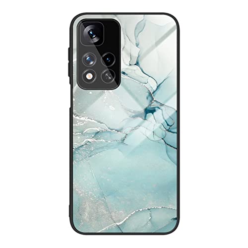 HYKEJI Hülle für Xiaomi Redmi Note 11 Pro 5G Hülle, Marmor Gehärtetes Glas UltraDünn Hard Back mit Weichem TPU Farbverlaufs Handyhülle kompatibel mit Xiaomi Redmi Note 11 Pro+ 5G (M) von HYKEJI