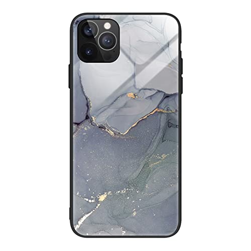 HYKEJI Hülle für iPhone 11 Pro Max Hülle, Handyhülle iPhone 11 Pro Max Marmor Gehärtetes Glas UltraDünn Hard Back mit Weichem TPU Farbverlaufs Handyhülle kompatibel mit iPhone 11 Pro Max (J) von HYKEJI