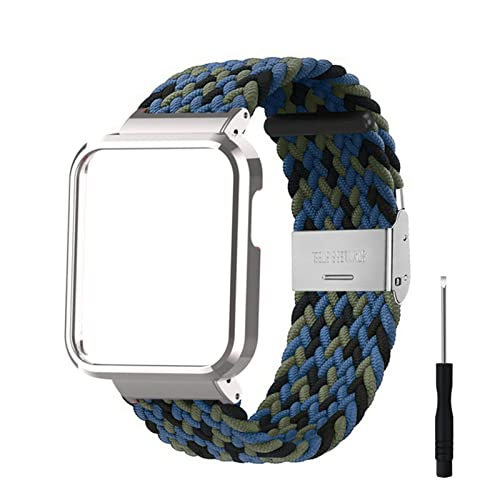 HYKEJI Nylon Armband Kompatibel mit Xiaomi Mi Watch Lite/Redmi Watch Armband, Nylon Geflochten Einstellbar Elastisch Dehnbarer Ersatz Sport Armband für Xiaomi Mi Watch Lite/Redmi Watch (E) von HYKEJI