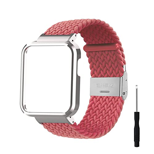 HYKEJI Nylon Armband Kompatibel mit Xiaomi Mi Watch Lite/Redmi Watch Armband, Nylon Geflochten Einstellbar Elastisch Dehnbarer Ersatz Sport Armband für Xiaomi Mi Watch Lite/Redmi Watch (F) von HYKEJI