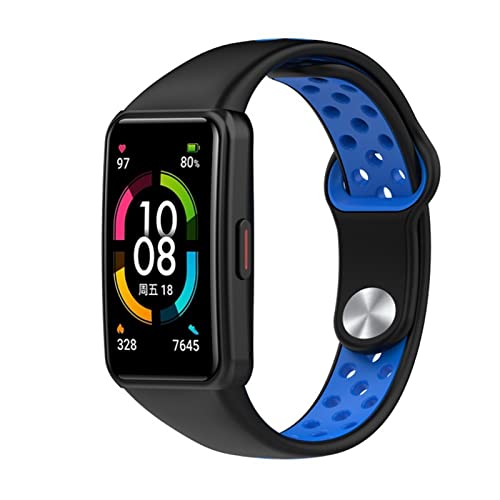 HYKEJI Sport Armband Kompatibel mit Huawei Band 6 / Honor Band 6, Atmungsaktives Weiches Silikon Ersatz Armband für Huawei Band 6 / Honor Band 6 (F) von HYKEJI