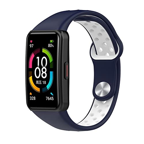 HYKEJI Sport Armband Kompatibel mit Huawei Band 6 / Honor Band 6, Atmungsaktives Weiches Silikon Ersatz Armband für Huawei Band 6 / Honor Band 6 (H) von HYKEJI