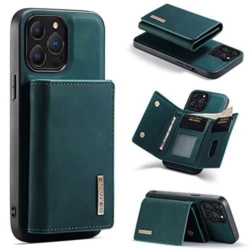 HYKEJI kompatibel mit iPhone 13 Pro Max hülle Leder Schutzhülle Geldbörse, Abnehmbare Magnetverschluss Handyhülle, mit Card Slots und magnetischer Back Cover Case für iPhone 13 Pro Max (D) von HYKEJI