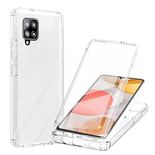 Hülle für Samsung Galaxy A42 5G Hülle 360 Grad Handyhülle Full Schutz Cover 2in1 Separat Hart PC Zurück + Weich TPU Vorderseite Vorne und Hinten Schutzhülle kompatibel mit Samsung A42 5G (Weiß) von HYKEJI