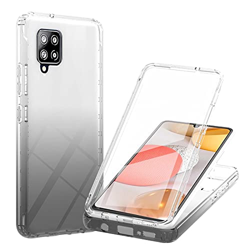 Hülle für Samsung Galaxy A42 5G Hülle 360 Grad Handyhülle Full Schutz Cover 2in1 Separat Hart PC Zurück + Weich TPU Vorderseite Vorne und Hinten Schutzhülle kompatibel mit Samsung A42 5G (Schwarz) von HYKEJI