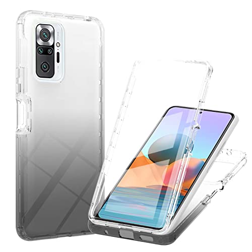 Hülle für Xiaomi Redmi Note 10 Pro Hülle 360 Grad Handyhülle Full Schutz Cover 2in1 Separat Hart PC Zurück + Weich TPU Vorderseite Vorne und Hinten Schutzhülle kompatibel mit Redmi Note 10 Pro (D) von HYKEJI