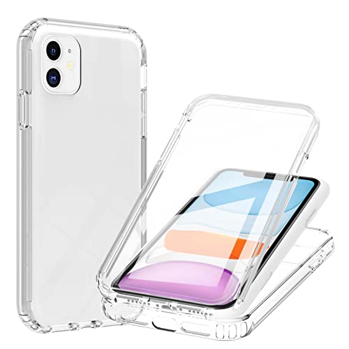 Hülle für iPhone 11 Hülle 360 Grad Handyhülle Full Schutz Cover 2in1 Separat Hart PC Zurück + Weich TPU Vorderseite Vorne und Hinten Schutzhülle kompatibel mit iPhone 11 (Weiß) von HYKEJI