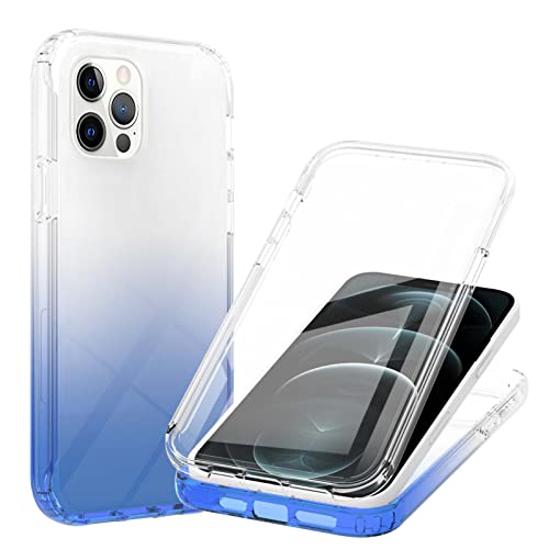 Hülle für iPhone 12 Pro Max Hülle 360 Grad Handyhülle Full Schutz Cover 2in1 Separat Hart PC Zurück + Weich TPU Vorderseite Vorne und Hinten Schutzhülle kompatibel mit iPhone 12 Pro Max (Blau) von HYKEJI